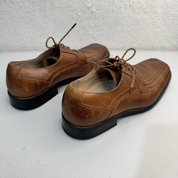 Stacy Adams Corrado Brown Leather Oxford Lace-Up Dress Shoes Square Toe Men’s 10